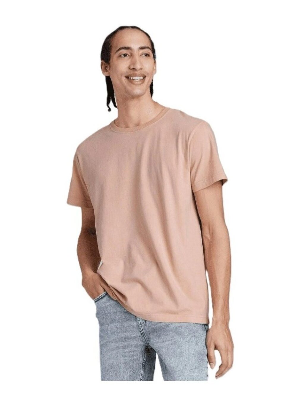 Original Use Apricot Brown Short Sleeve Crewneck Cotton Tee -- Men's Size Medium